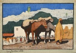 Mary Macrae White, Circa 1930, Scottish, a pair of colour woodcut scenes of North Africa, one signed
