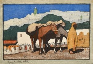 Mary Macrae White, Circa 1930, Scottish, a pair of colour woodcut scenes of North Africa, one signed