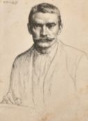 William Strang (1859-1921), a self portrait of the artist, Circa 1995, etching, inscribed 'Painted