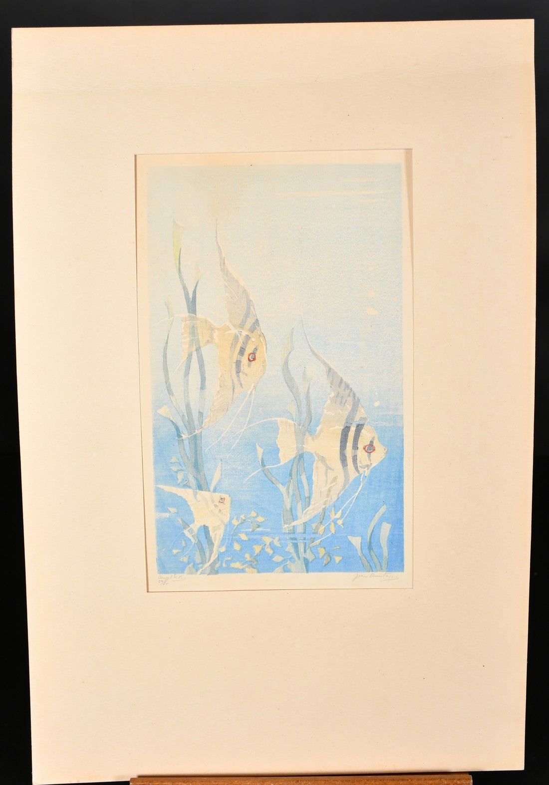 Jean Armitage (1895-1988), 'Angel Fish', colour woodcut, signed and inscribed in pencil and numbered - Image 2 of 4