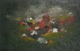 Guegieniat, late 20th Century French School, an abstract composition, oil on panel, signed, 19.75" x