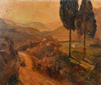 L. Ducuine, 20th Century French School, 'Environs de Nice', landscape view, oil on panel, signed,