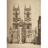 Mortimer Menpes (1855-1938), 'Westminster Abbey', engraving, etching, signed in pencil, plate size