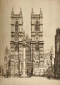 Mortimer Menpes (1855-1938), 'Westminster Abbey', engraving, etching, signed in pencil, plate size