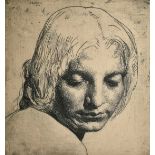 John Bulloch Souter (1890-1971), head of a woman, etching, signed and inscribed in pencil, plate