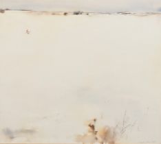 David Tress (b. 1955), 'Snipe', scene of a bird in a winter landscape, watercolour, signed and dated