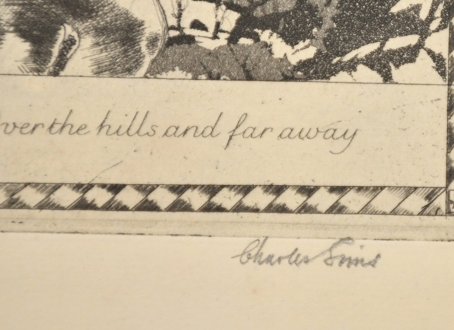 Charles Sims (1873-1928), 'Over the Hills and Far Away', etching, 6" x 4" (15 x 10cm), unframed. - Image 3 of 3