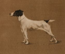 Hugh Cameron Rose (1909-1937), a study of a dog, charcoal and pastel, signed, 8" x 9.75" (20 x