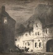 Joseph Gray (1890-1962), 'Old Edinburgh', etching, signed in pencil, plate size 12" x 11.5" (30 x
