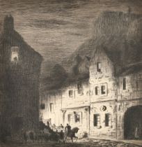 Joseph Gray (1890-1962), 'Old Edinburgh', etching, signed in pencil, plate size 12" x 11.5" (30 x