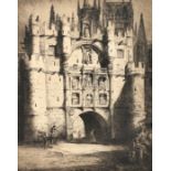 Andrew Fairbairn Affleck (1874-1935), Arco de Danta Maria, engraving, signed in pencil, plate size