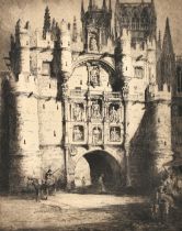 Andrew Fairbairn Affleck (1874-1935), Arco de Danta Maria, engraving, signed in pencil, plate size