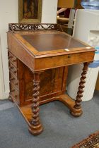 A good Victorian figured walnut davenport.