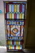 A good collection of stained glass panels with etched and painted decoration.