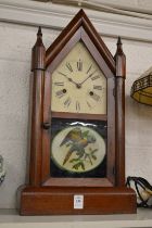 An American mahogany cased drop dial mantle clock.