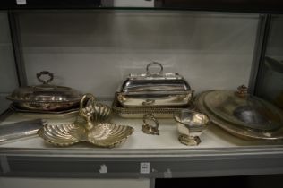 Plated ware to include entree dishes, shell shaped entree dish etc.