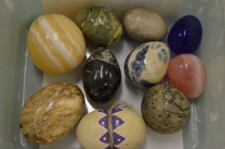 Hard stone eggs etc.