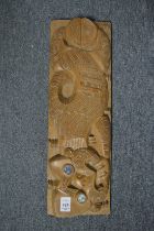 A Maori carved wood sculpture.