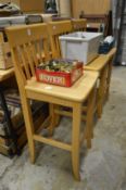 Three beech bar stools.