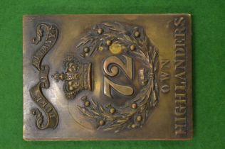 A Victorian 77nd Duke of Albanys Own Highlanders Regiment on Foot brass shoulder belt plate.