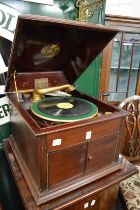 A Cliftophone mahogany cased table top gramophone.