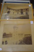 A pair of photographic prints of Florence and other items.