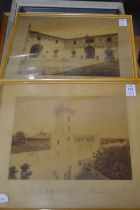 A pair of photographic prints of Florence and other items.