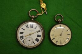 Two silver cased pocket watches.