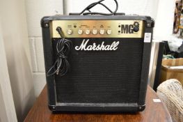 A Marshall MG15 amplifier.