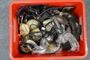 A large quantity of buffalo horn jewellery.