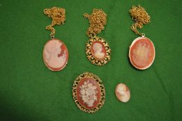 Cameo brooches etc.