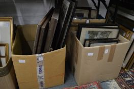 A quantity of paintings, prints and engravings.