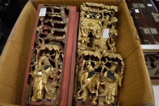 A good group of Chinese wooden carvings.