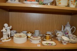 A Rosenthal porcelain group of a young boy and dog together with other porcelain from the same