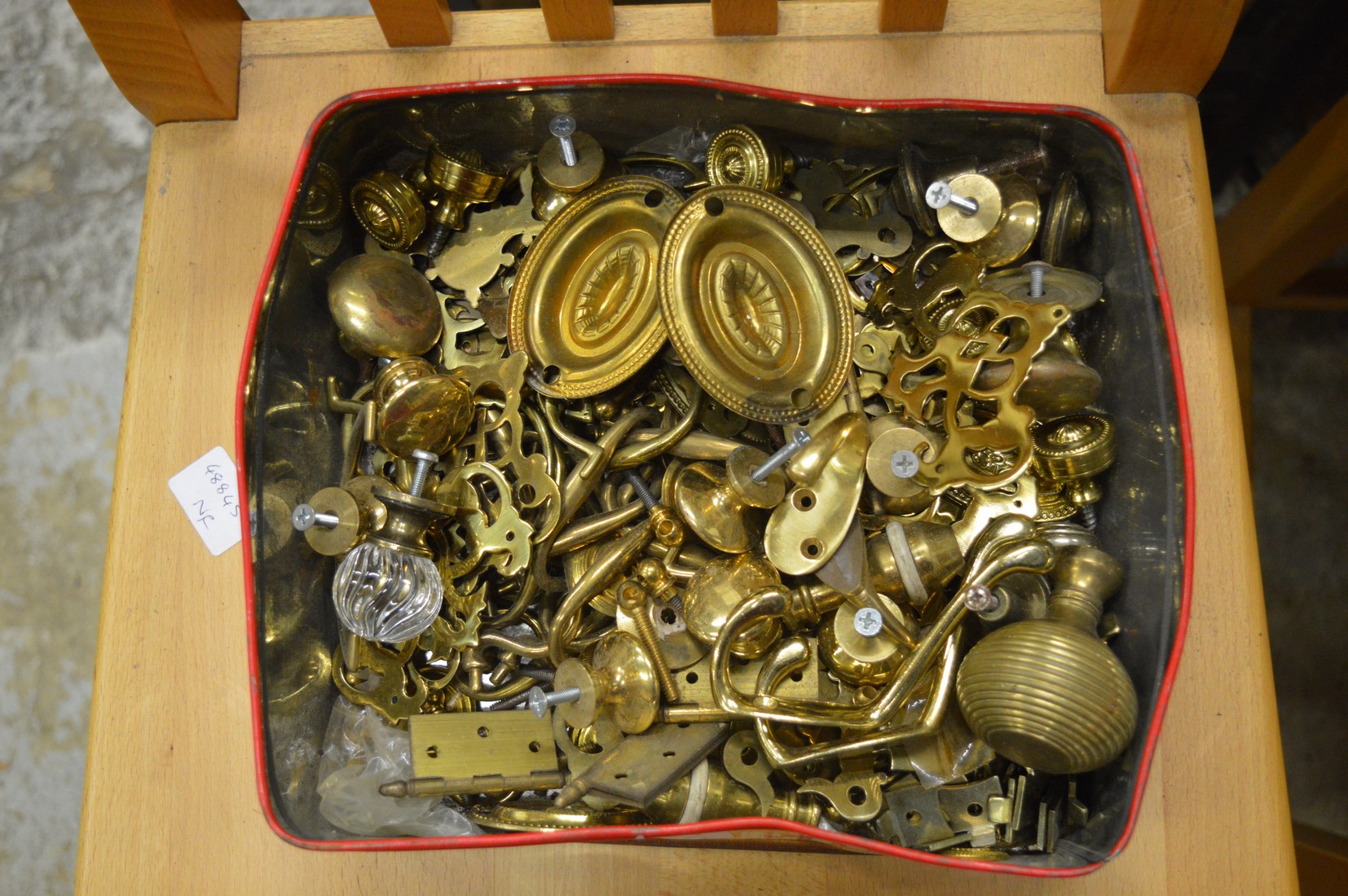 Quantity of furniture brass ware to include locks, handles, castors etc. - Image 2 of 4