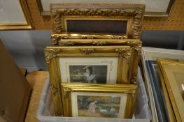 A small group of gilt framed prints.