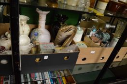 Two boxes containing household miscellaneous, decorative china etc.