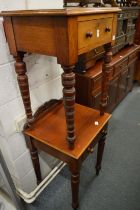 Two small Victorian mahogany single drawer tables.