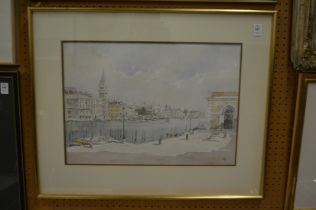 John Lynch, The Grand Canal, Venice, watercolour, monogrammed.