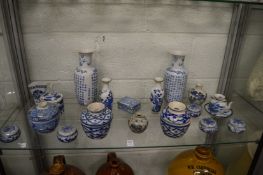 A quantity of Oriental blue and white china.