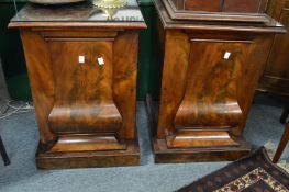 A pair of 19th century mahogany pedestal cupboards.
