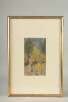 AN INDIAN MINIATURE PAINTING, depicting a blue skin god and female figure, framed and glazed,