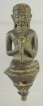 AN EARLY BRONZE BUDDHA FINIAL, 12.5cm high.