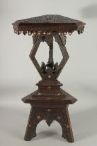 A 19TH CENTURY SYRIA DAMASCUS MOTHER OF PEARL INLAID OCCASIONAL TABLE. 75cm high.