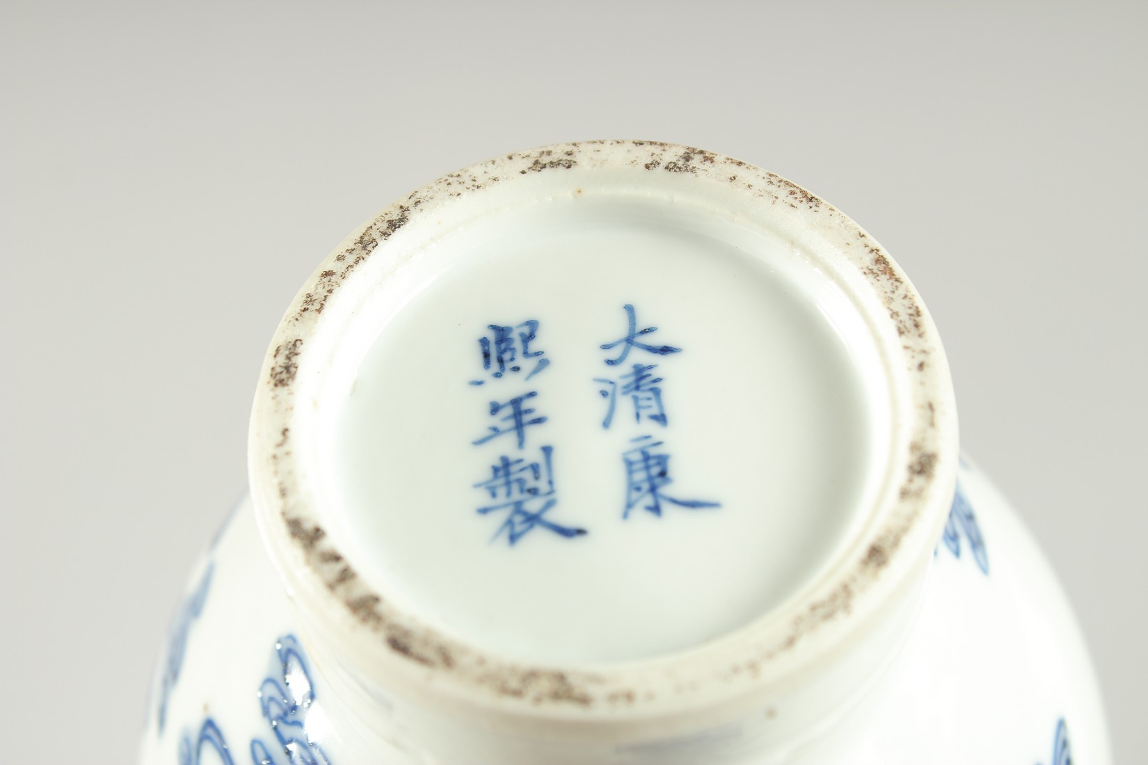 A FINE PAIR OF CHINESE BLUE AND WHITE PORCELAIN BOTTLE VASES, one painted with a warrior riding a - Image 8 of 8