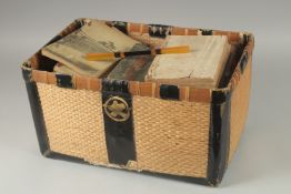 A BOX CONTAINING A COLLECTION OF 19TH CENTURY JAPANESE SCHOOL BOOKS, (qty).