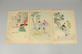 SHUNTEI MIYAGAWA (1873-1914): FROM THE SERIES OF DAILY LIFE OF CHILDREN; 1896, three original