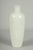 A CHINESE CRACKLE GLAZE VASE, 22cm high.