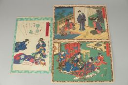 TOYOKUNI III UTAGAWA (1786-1865), & TOYOKUNI IV (1823-1880): PARODY OF TALE OF GENJI, three mid-19th