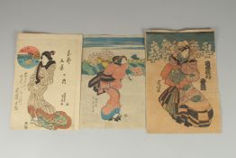 SADAFUSA UTAGAWA (active mid 19th century), & TOMINOBU: EDO BEAUTIES, three mid-19th century